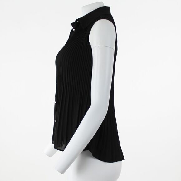 T Tahari Sleeveless Pleated Blouse - Picture 4 of 5